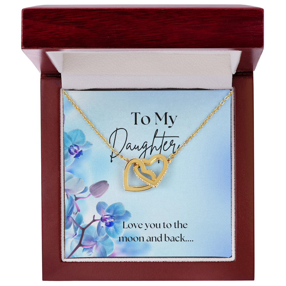 To My Daughter Interlocking Heart Necklace