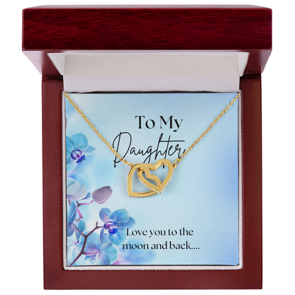 To My Daughter Interlocking Heart Necklace